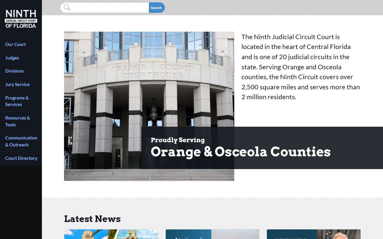 Ninth Judicial Circuit serving Orange County and Alafaya criminal court records