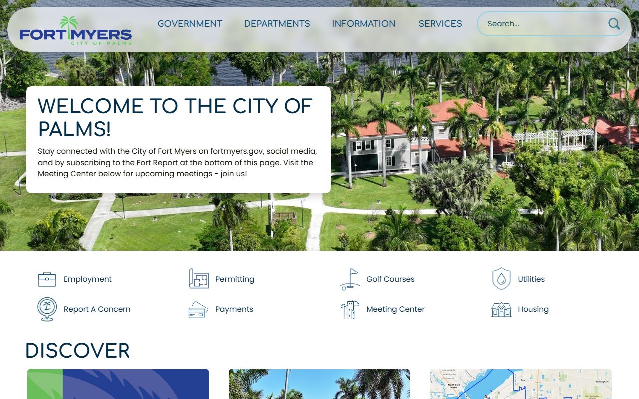 Fort Myers city website providing information about Lee County criminal court records