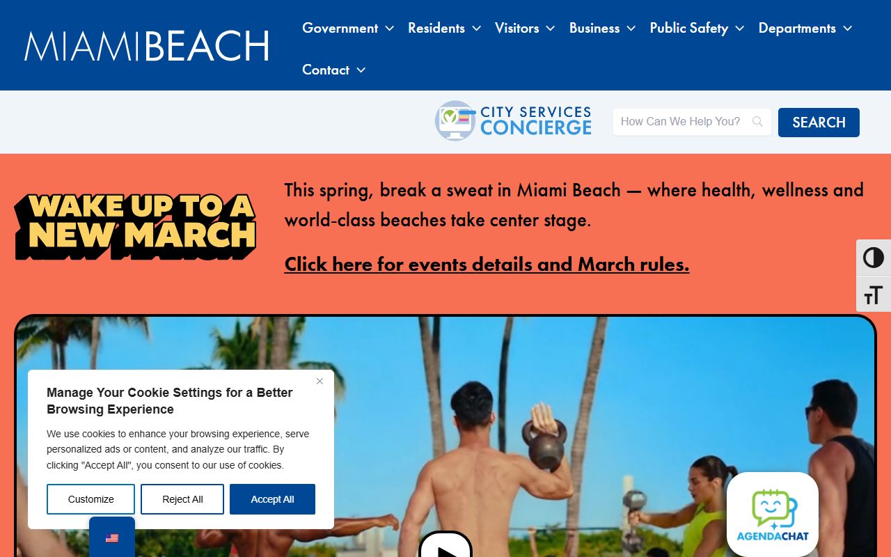 Miami Beach city website providing information about Miami-Dade County criminal court records