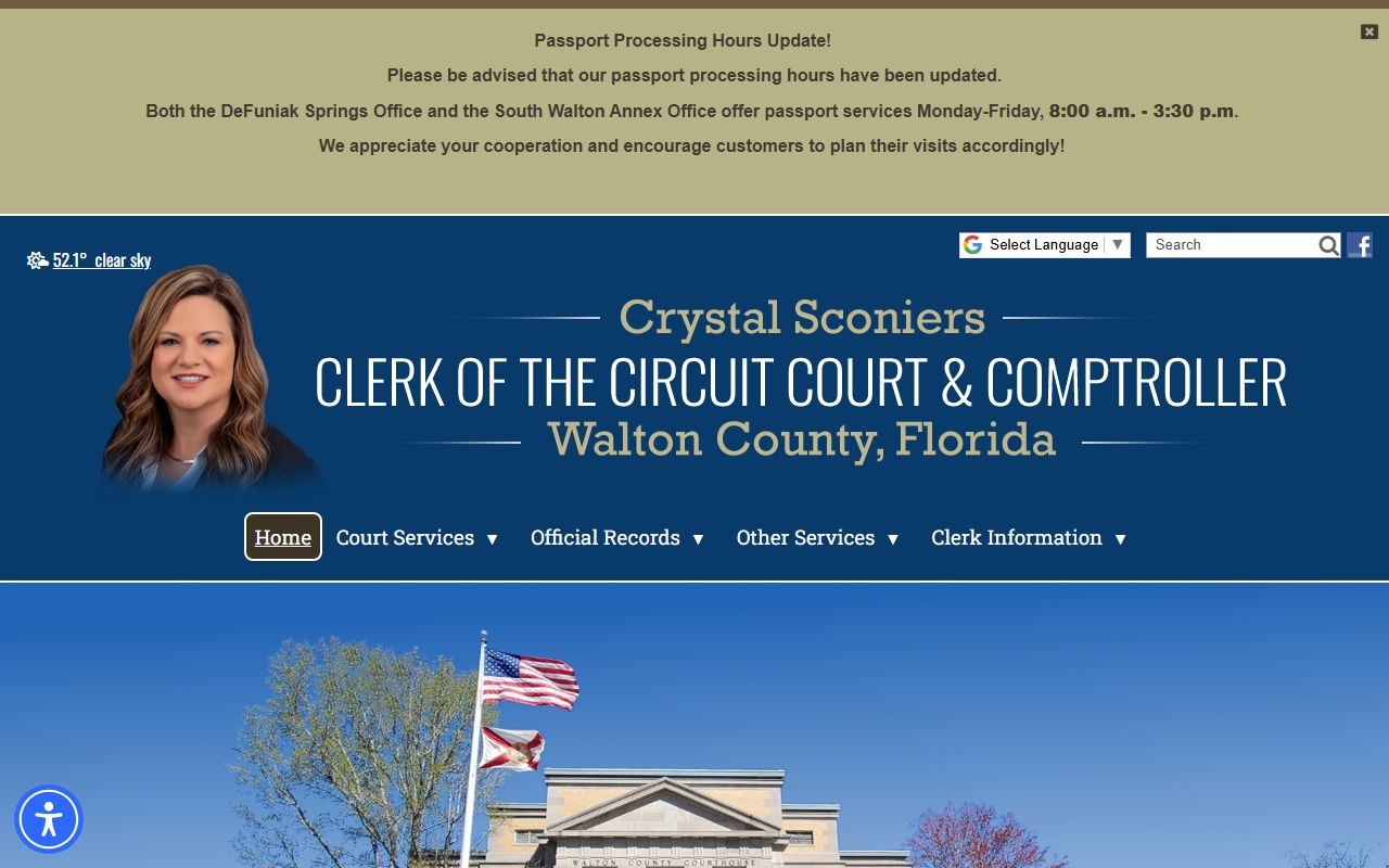 Walton County Clerk of Courts website for criminal court records access