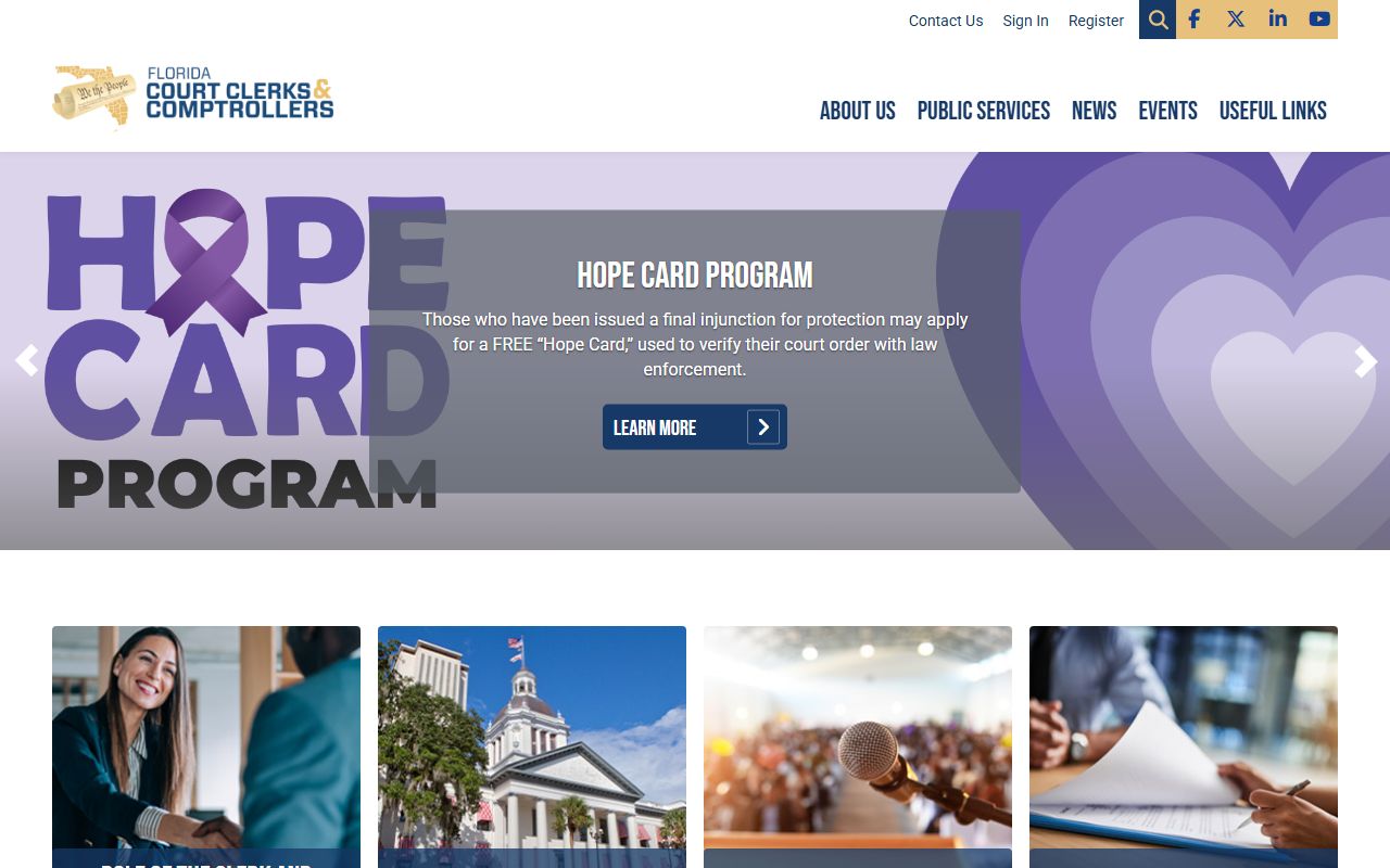 Florida Criminal Court Records showing the Florida Court Clerks and Comptrollers website